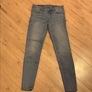 super stretch mid rise jeans